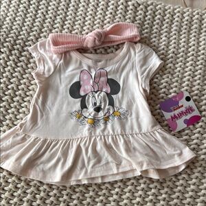 Disney Minnie Mouse Light Pink Dress with Bow Headband
